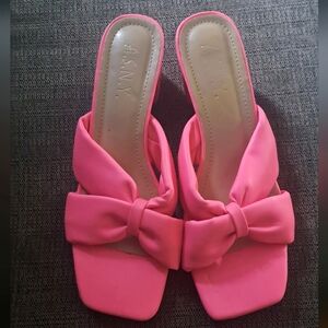 Pink Bow Kitten Heels